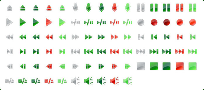 698x307 Vista Style Playstoppause Icon Set With Custom Icon Design Service