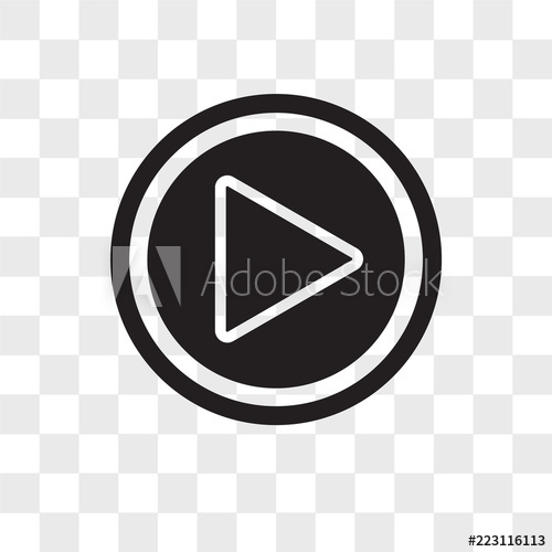 500x500 Play Button Vector Icon Isolated On Transparent Background, Play
