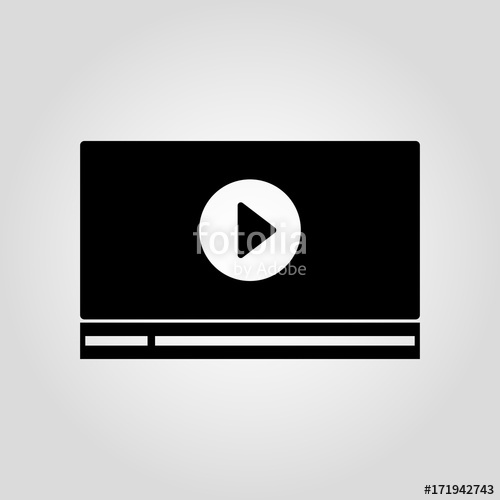 500x500 Playback Icon Play Button On Video Screen Icon Flat Layout