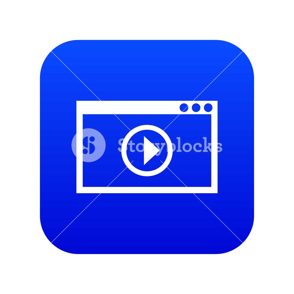 1000x1000 Program For Video Playback Icon Digital Blue For Any Design