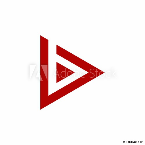 500x500 B Letter With Playback Icon Logo Vector