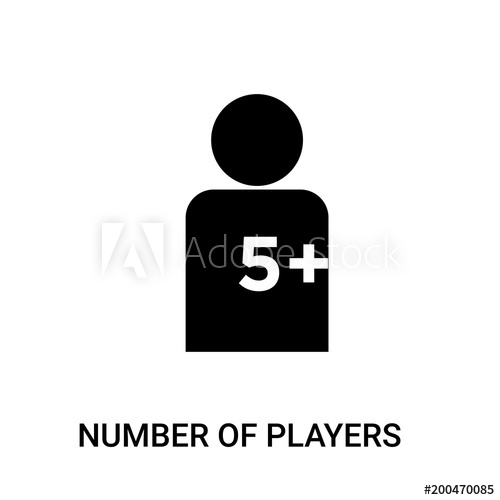 500x500 Number Of Players Icon On White Background, In Black, Vector Icon