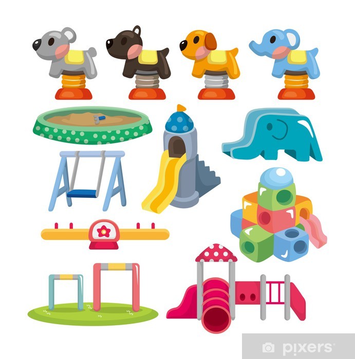 691x700 Cartoon Park Playground Icon Wall Mural
