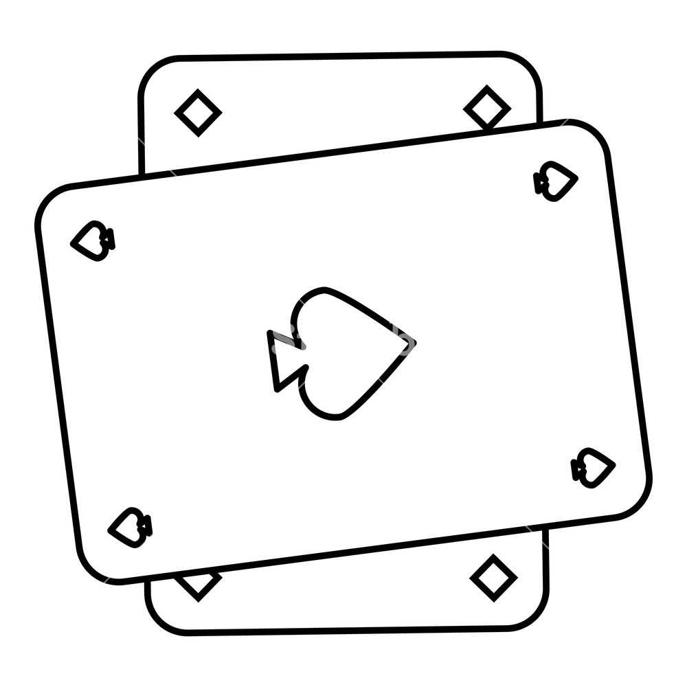 1000x1000 Playing Card Icon Outline Illustration Of Playing Card Vector