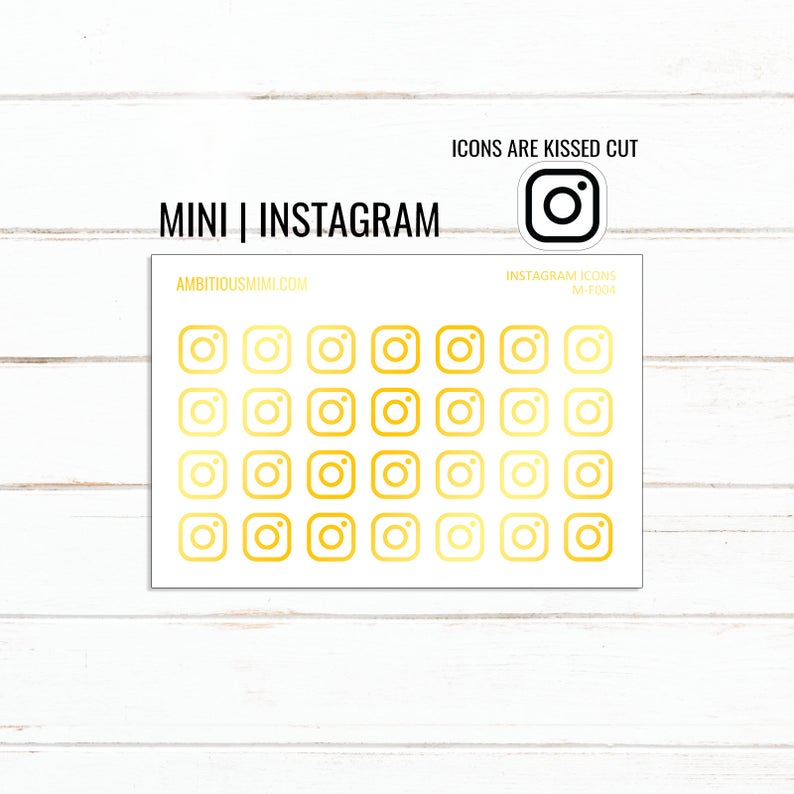 794x794 Clear Foiled Instagram Icon Adorable Mini Icons Great To Etsy