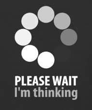 190x228 Please Wait I'm Thinking Funny T Shirt Icon Fun Unisex Baseball T