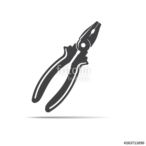500x500 Pliers Icon On The White Background Tool Isolated Icon Stock