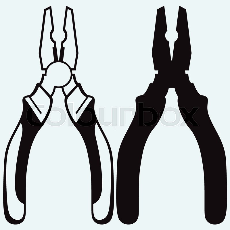 800x800 Pliers Icon Isolated On Blue Stock Vector Colourbox