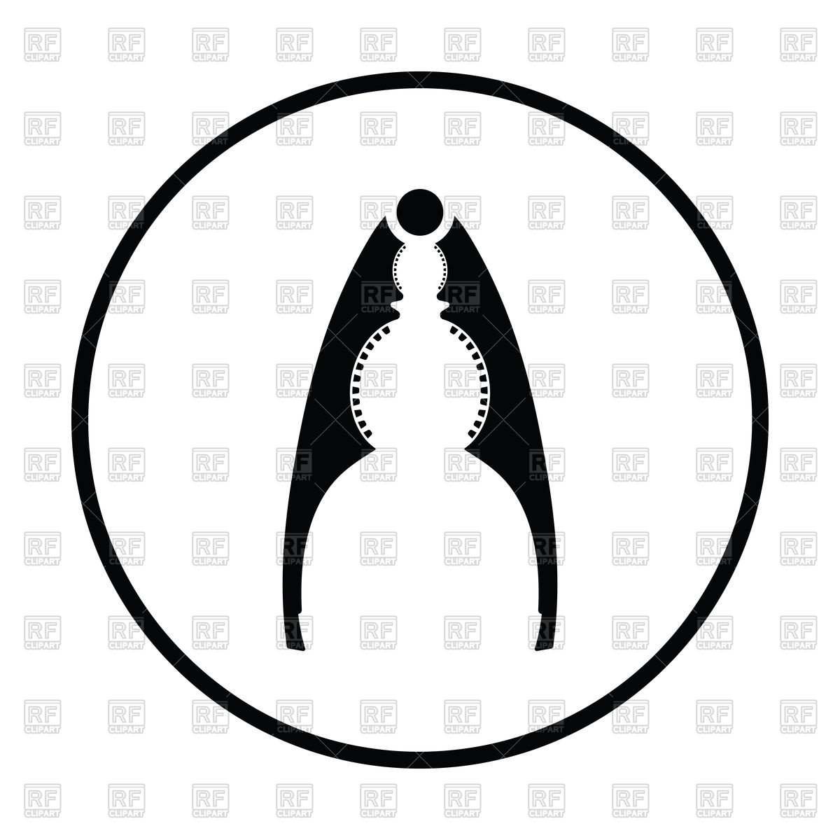 1200x1200 Thin Circle Design Of Nutcracker Pliers Icon Vector Image Of Icons