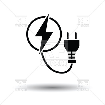 400x400 Electric Plug Icon With Shadow Design Vector Image Of Signs