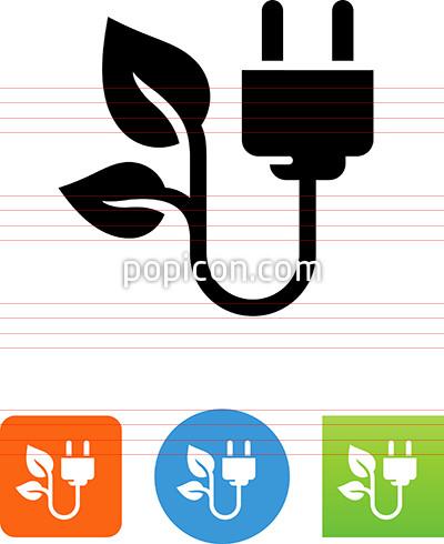 400x490 Green Electrical Plug Icon