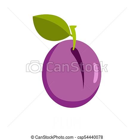 450x470 Plum Icon, Flat Style Stock Image