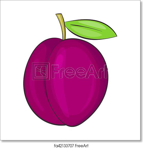 561x581 Free Art Print Of Plum Icon, Cartoon Style Plum Icon Cartoon