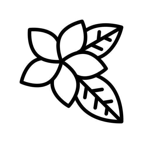 490x490 Plumeria Vector, Tropical Related Line Style Icon