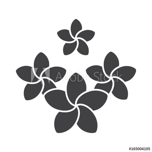 500x500 Spa Salon Plumeria Flowers Glyph Icon