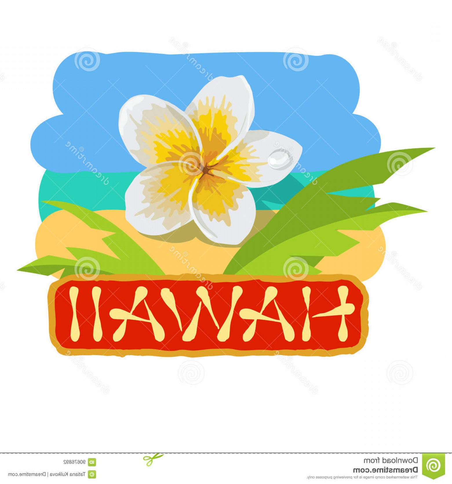 1560x1668 Stock Illustration Tropical Concept Plumeria Flower Vector
