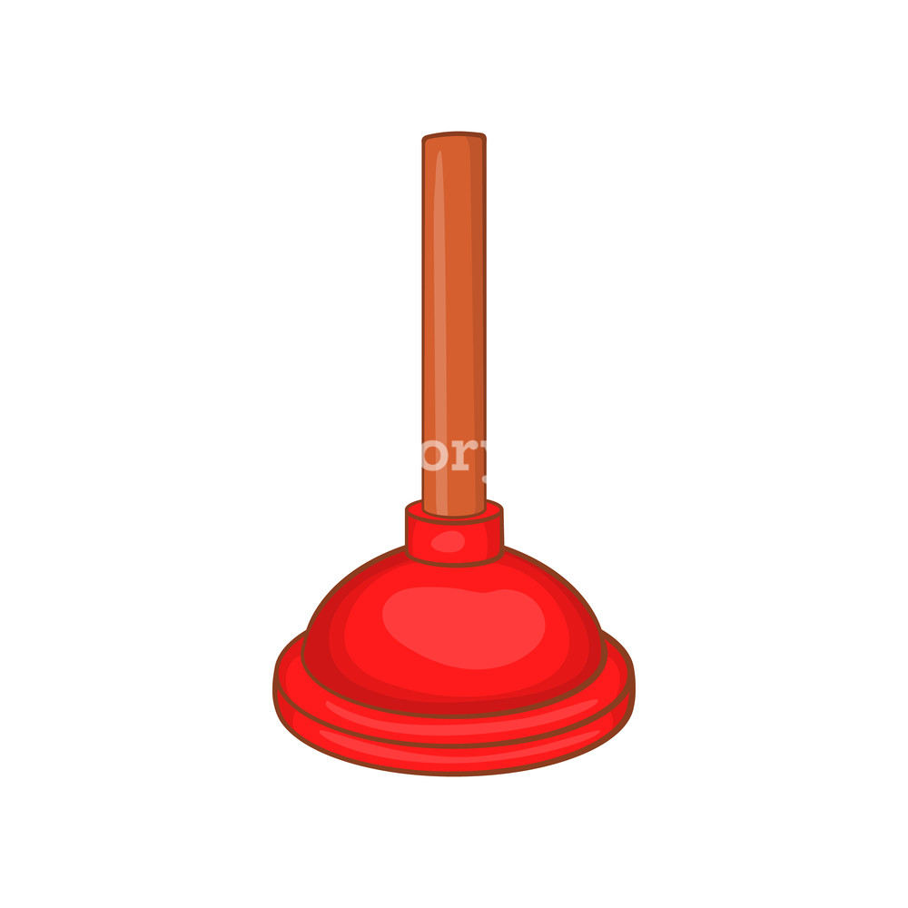 Red Cup Plunger Icon In Cartoon Style On A White Background 1000x1000 Red Cup Plunger Icon In Cartoon Style On A White Background