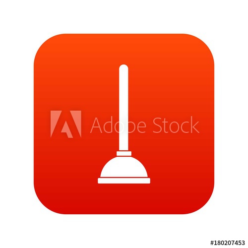 Toilet Plunger Icon Digital Red 500x500 Toilet Plunger Icon Digital Red
