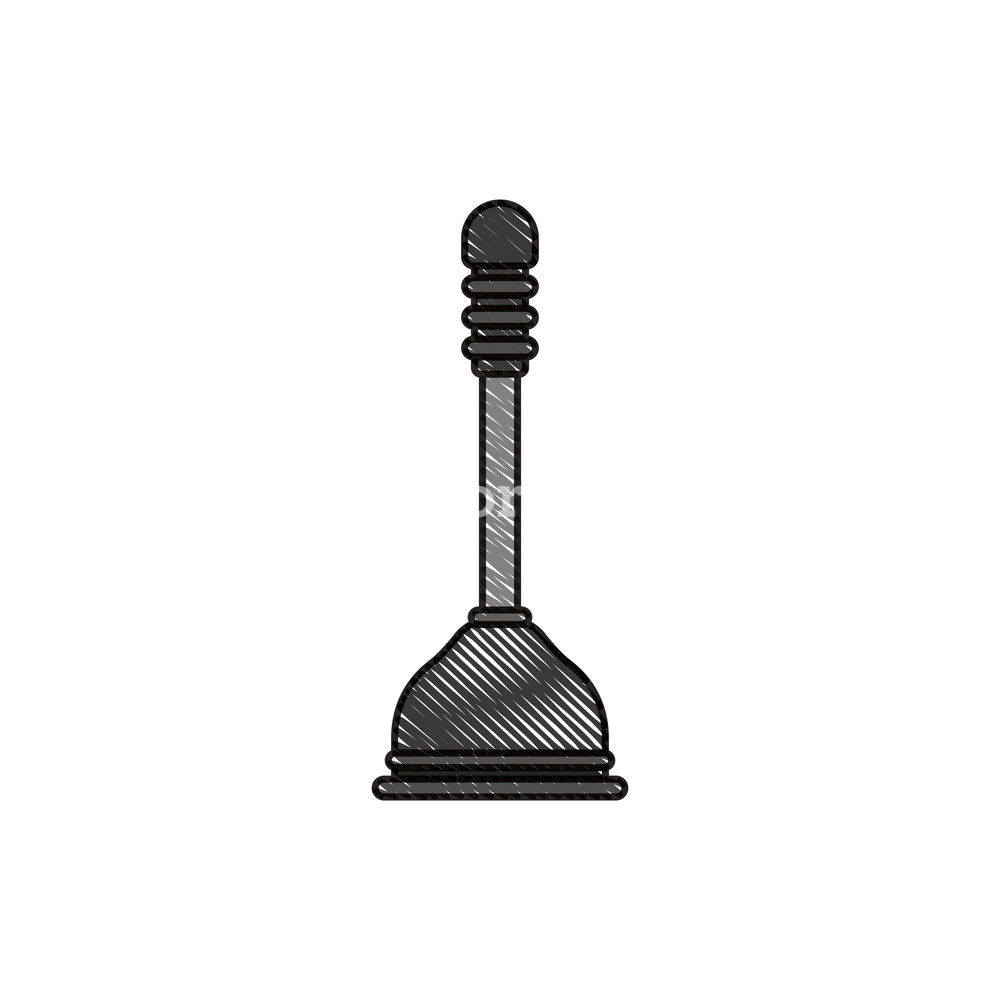 Colored Crayon Silhouette Of Toilet Plunger Icon Vector 1000x1000 Colored Crayon Silhouette Of Toilet Plunger Icon Vector