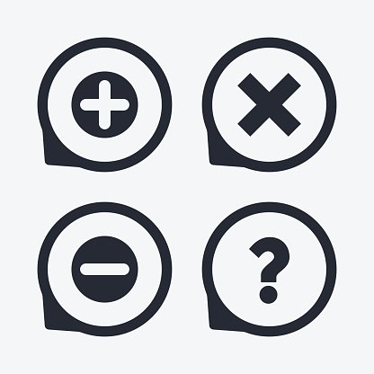 416x416 Plus And Minus Question Faq Premium Clipart