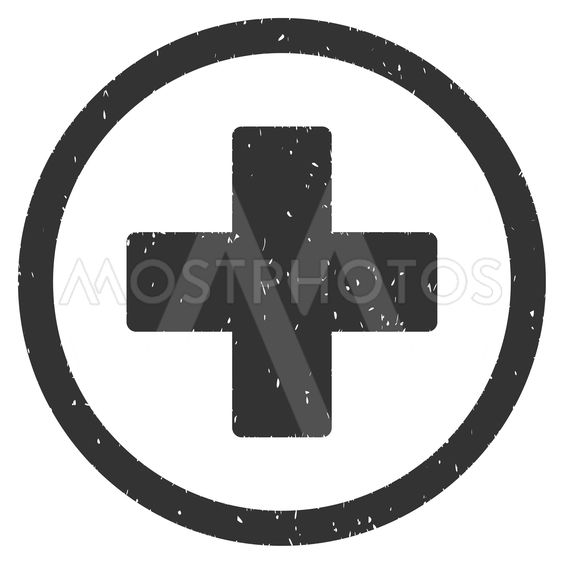 563x563 Plus Icon Rubber Stamp