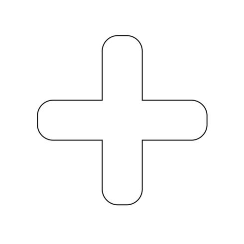 490x490 Plus Icon Vector Illustration