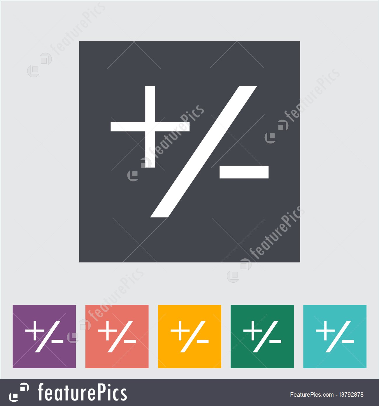 1300x1392 Plus Minus Flat Icon Illustration