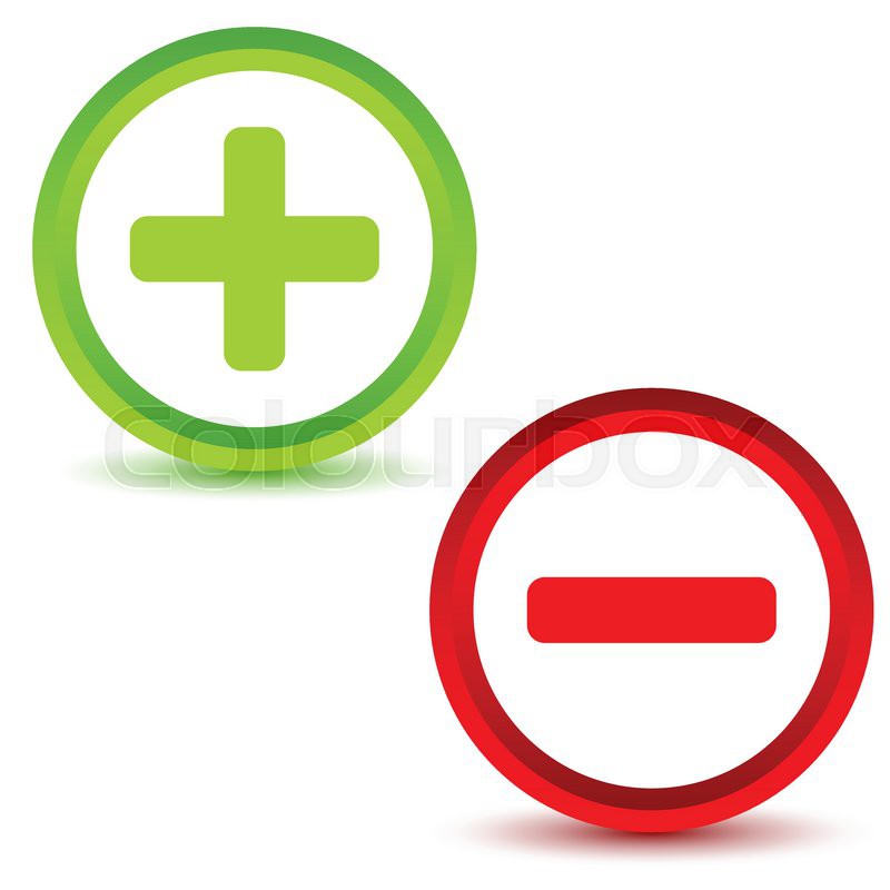 800x800 Plus And Minus Icons Set On A White Stock Vector Colourbox