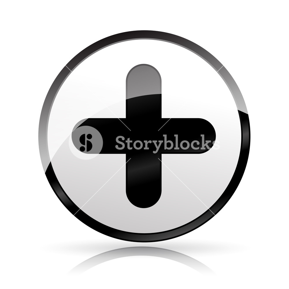 1000x1000 Illustration Of Plus Sign Icon On White Background Royalty Free