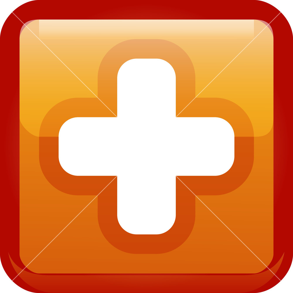 1000x1000 Plus Sign Orange Tiny App Icon Royalty Free Stock Image