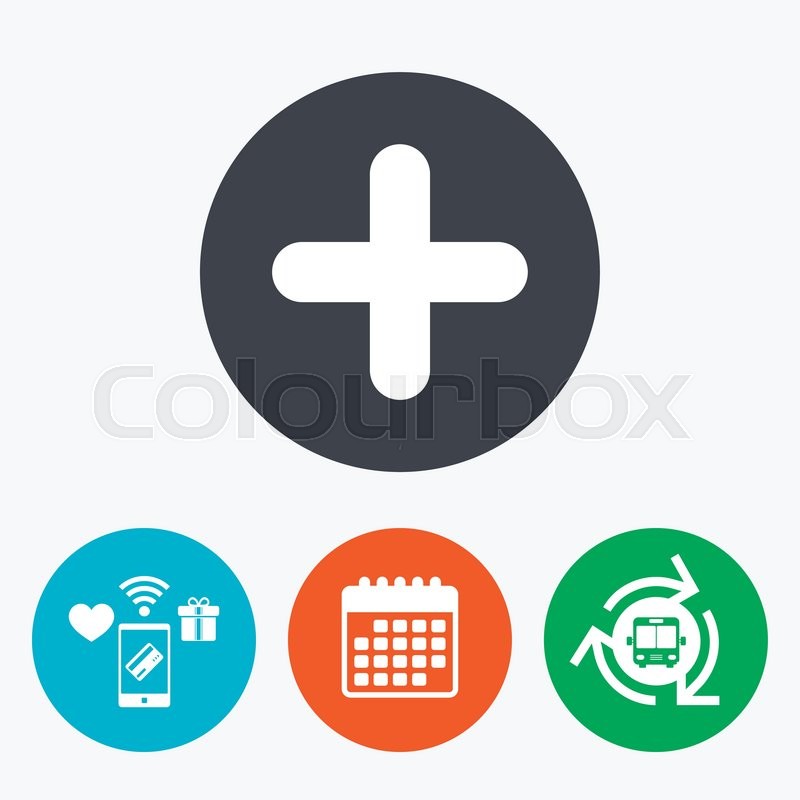 800x800 Plus Sign Icon Positive Symbol Zoom Stock Vector Colourbox