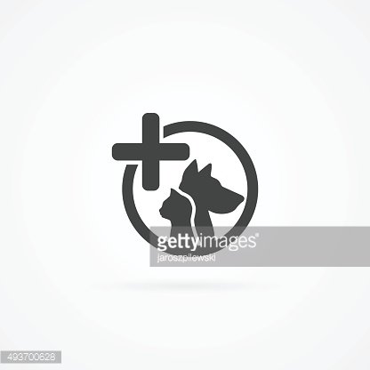 416x416 Cat And Dog Heads In Circle With Plus Sign Premium Clipart