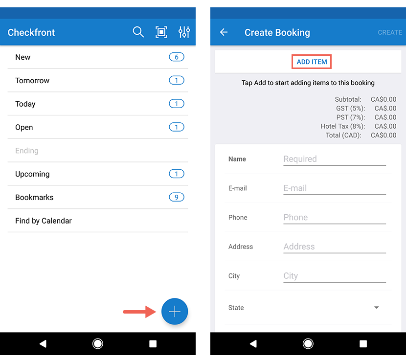 830x740 Android App Creating A New Booking Checkfront Support