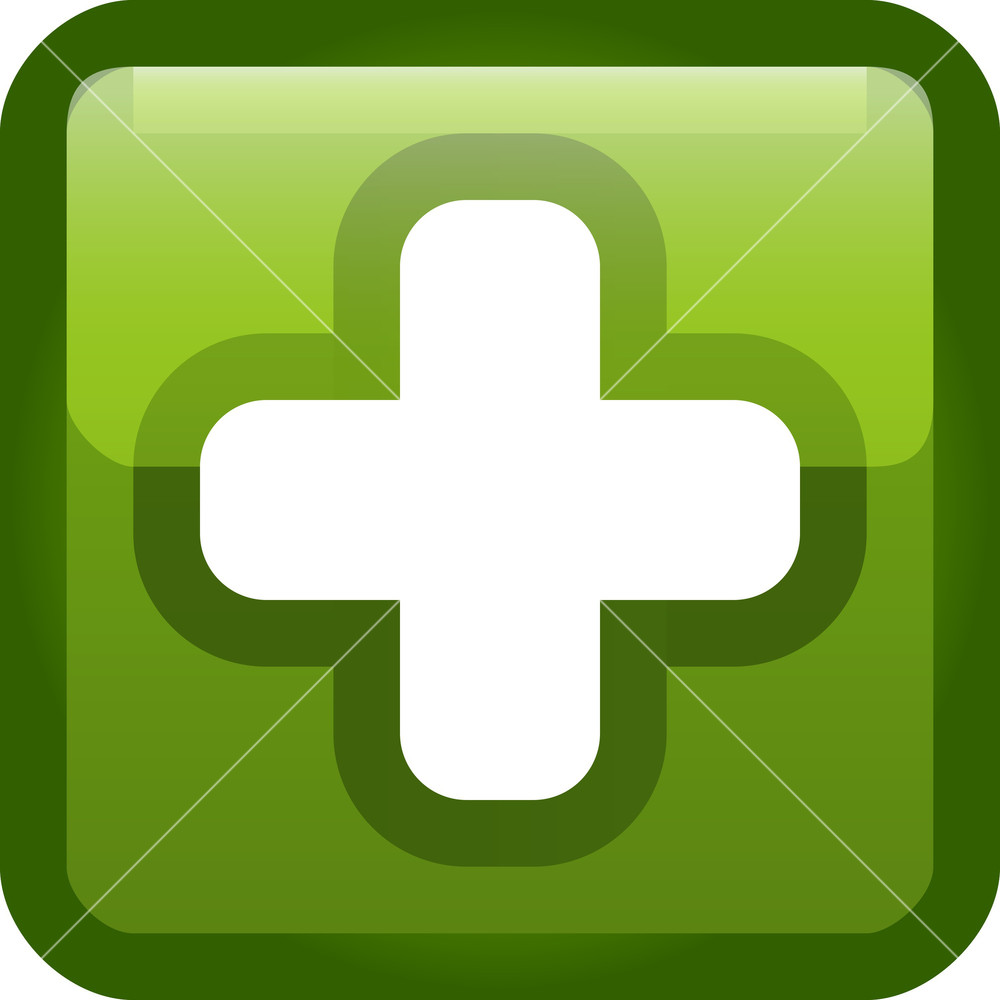 1000x1000 Plus Sign Green Tiny App Icon Royalty Free Stock Image