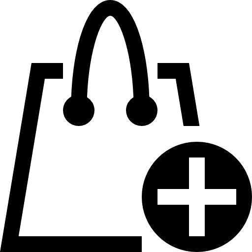 512x512 Shopping, Bag, Outline, With, Plus, Symbol Icon Free Of Simpleicon
