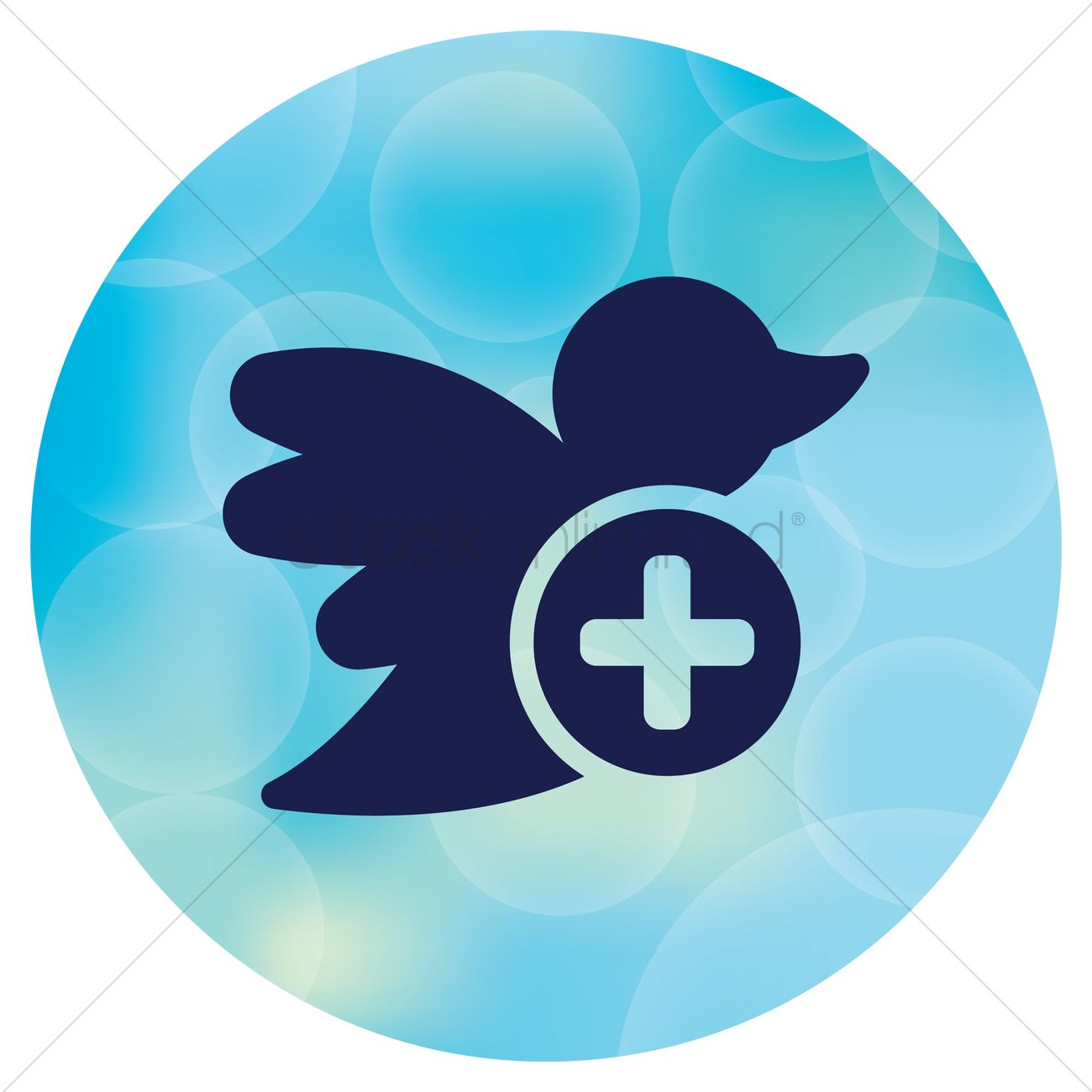1300x1300 Bird Icon With Plus Symbol Vector Image