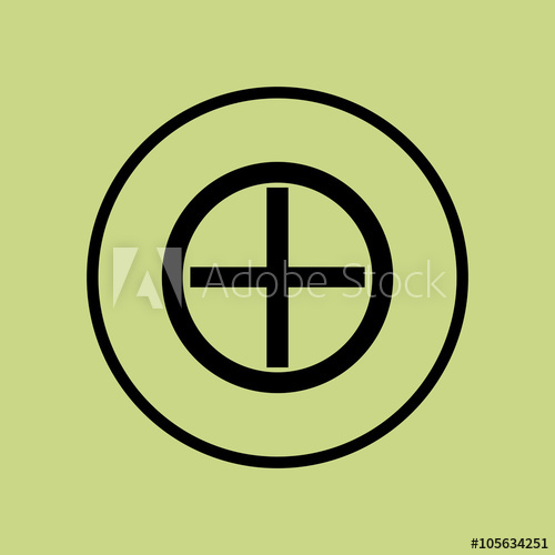 500x500 Plus Icon, On Green Background, Circle Border, Dark Outline