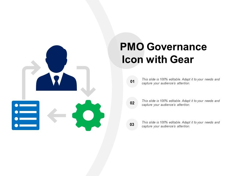 960x720 Pmo Governance Icon With Gear Template Presentation Sample