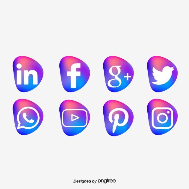 640x640 Fashionable Colourful Fluid Gradual Social Media Icons, Social