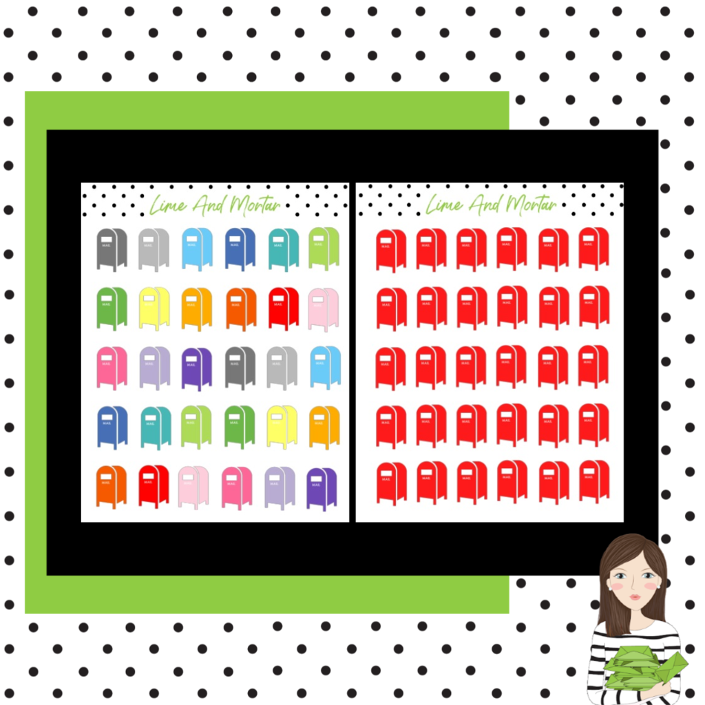 1024x1024 Post Office Mail Box Mini Icon Stickers Lime And Mortar