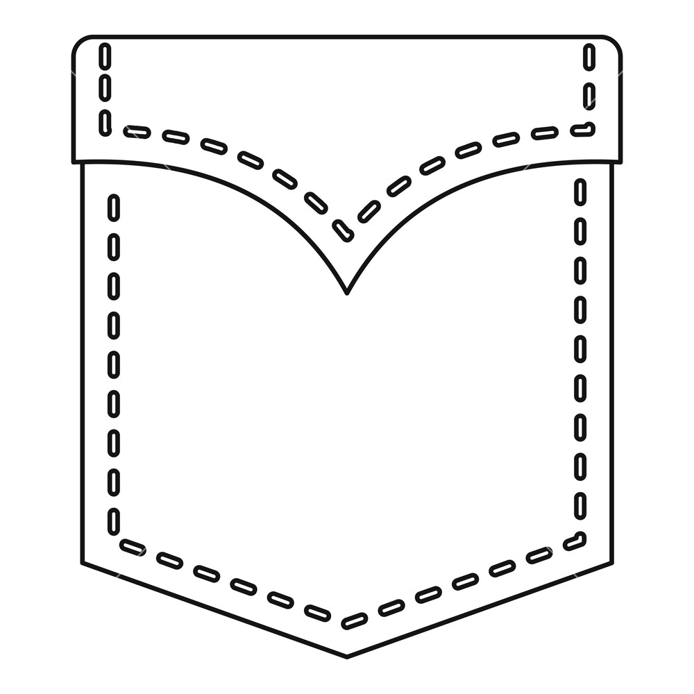 1000x1000 Abstract Pocket Icon Outline Illustration Of Abstract Pocket