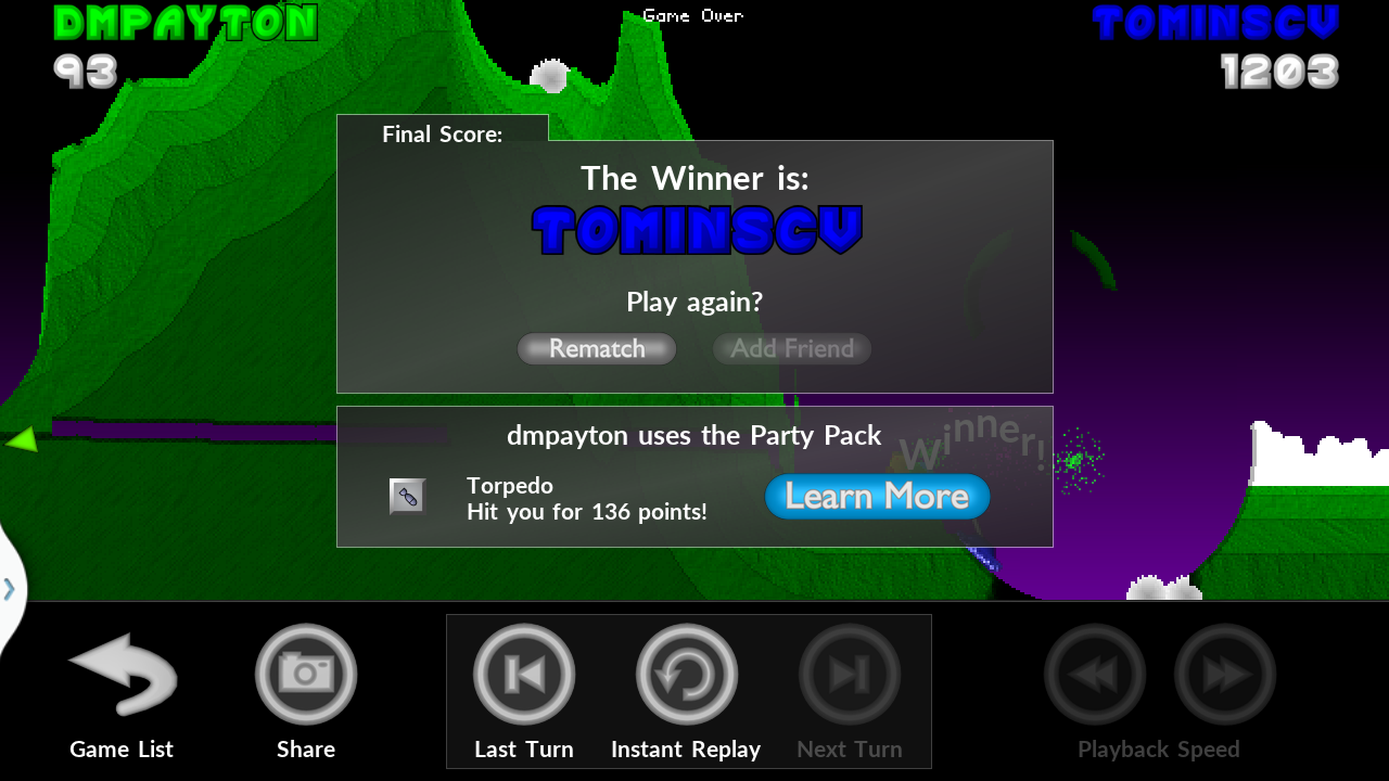 1280x720 Pocket Tanks Online Play, New Personal High Score