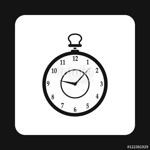 500x500 Pocket Watch Icon In Simple Style Isolated On White Background