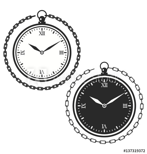 475x500 Vintage Pocket Watch Icon Template