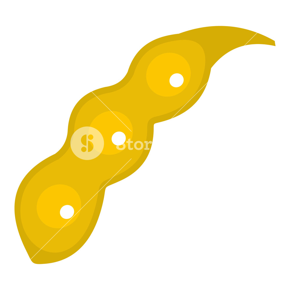 1000x1000 Dried Soy Pod Icon Flat Isolated On White Background Vector