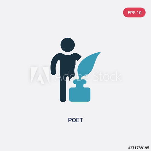 500x500 Two Color Poet Vector Icon From People Skills Concept Isolated