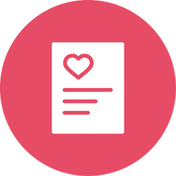 256x256 Love, Romantic, Valentine, Day, Letter, Heart, Poem Icon Of Glyph