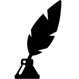 256x256 Poetry Symbol Of A Feather In Ink Container Free Vector Icons