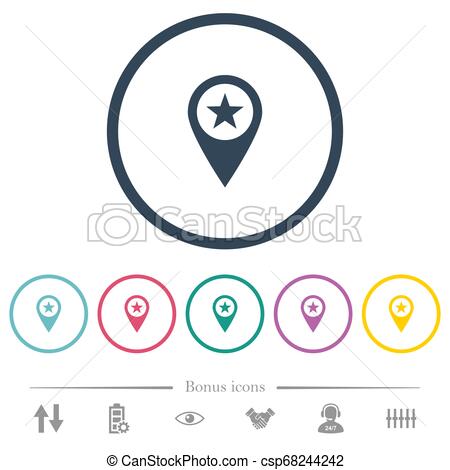 450x470 Poi Gps Map Location Flat Color Icons In Round Outlines Bonus