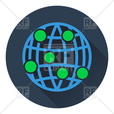 400x400 Flat Design Of Globe Connection Point Icon Vector Image Of Icons